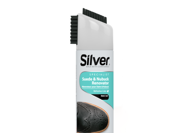 SILVER SUEDE & NUBUCK RENOVATOR WITH BRUSH CAP BLACK - 200ML
